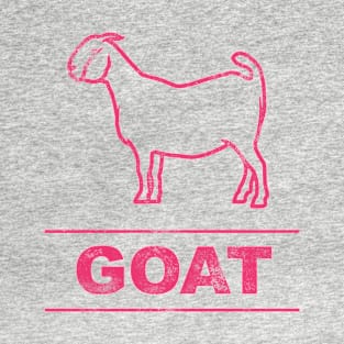 GOAT in Vintage Distressed Text T-Shirt